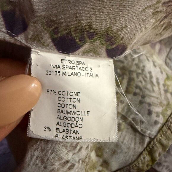 ETRO Pattern Floral Print Cotton Button Front Dress Shirt - Picture 6 of 8